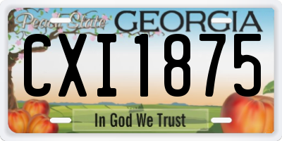 GA license plate CXI1875