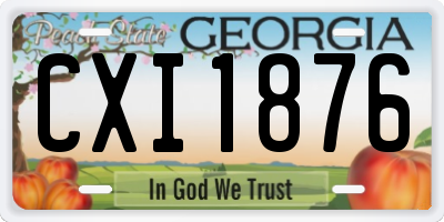 GA license plate CXI1876