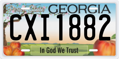 GA license plate CXI1882