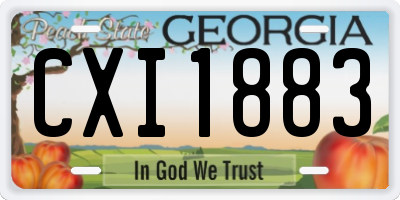 GA license plate CXI1883