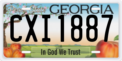 GA license plate CXI1887