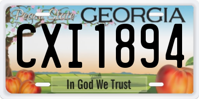 GA license plate CXI1894
