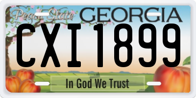 GA license plate CXI1899