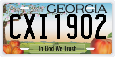 GA license plate CXI1902