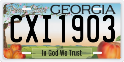 GA license plate CXI1903