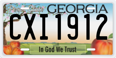 GA license plate CXI1912