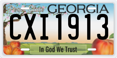 GA license plate CXI1913