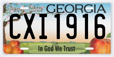 GA license plate CXI1916