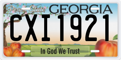 GA license plate CXI1921