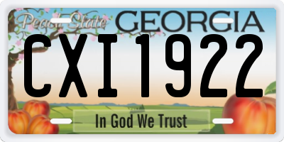 GA license plate CXI1922
