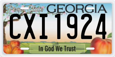 GA license plate CXI1924