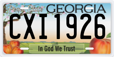 GA license plate CXI1926