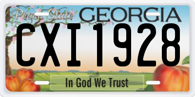 GA license plate CXI1928