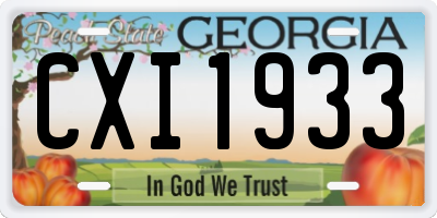 GA license plate CXI1933
