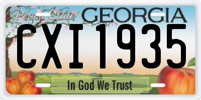 GA license plate CXI1935