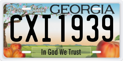 GA license plate CXI1939