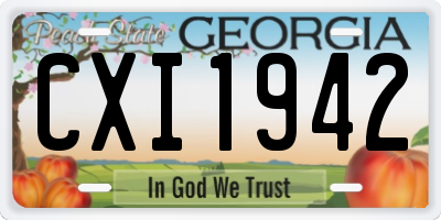 GA license plate CXI1942