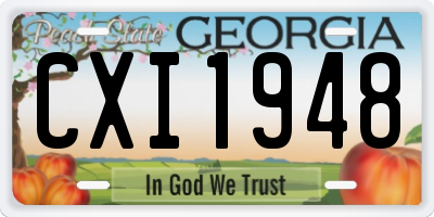 GA license plate CXI1948
