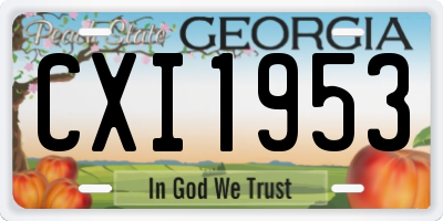 GA license plate CXI1953