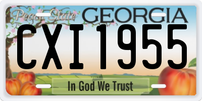 GA license plate CXI1955