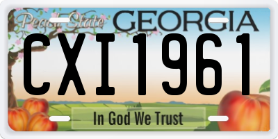 GA license plate CXI1961