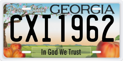 GA license plate CXI1962