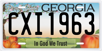 GA license plate CXI1963