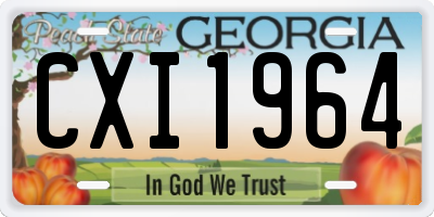 GA license plate CXI1964