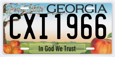 GA license plate CXI1966