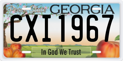 GA license plate CXI1967