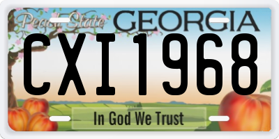 GA license plate CXI1968