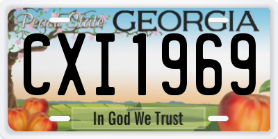 GA license plate CXI1969
