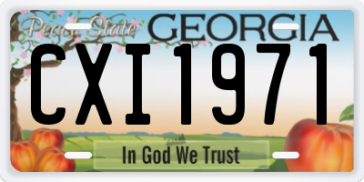 GA license plate CXI1971