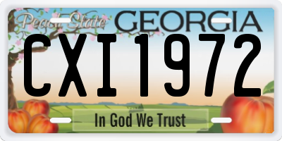 GA license plate CXI1972