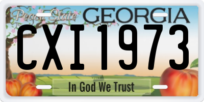 GA license plate CXI1973