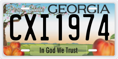 GA license plate CXI1974