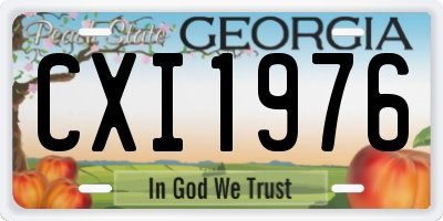 GA license plate CXI1976
