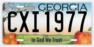 GA license plate CXI1977