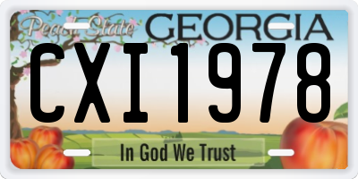 GA license plate CXI1978