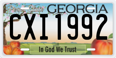 GA license plate CXI1992