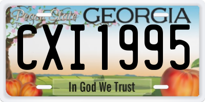 GA license plate CXI1995