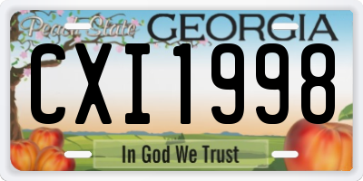 GA license plate CXI1998