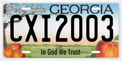 GA license plate CXI2003