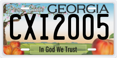 GA license plate CXI2005