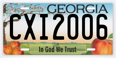 GA license plate CXI2006