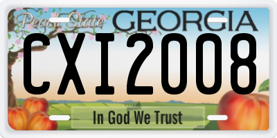 GA license plate CXI2008
