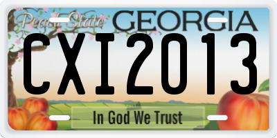 GA license plate CXI2013