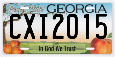 GA license plate CXI2015