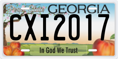 GA license plate CXI2017