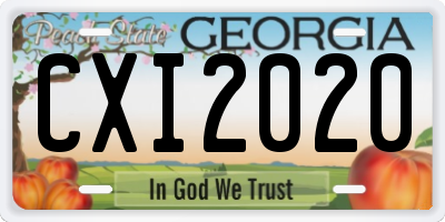 GA license plate CXI2020